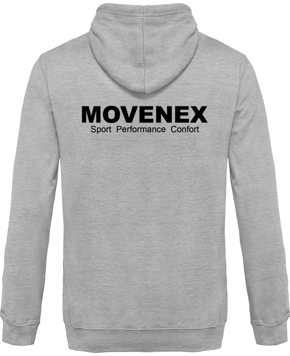 Sweat à capuche Movenex avec fermeture éclair couleur gris et noir - Movenex