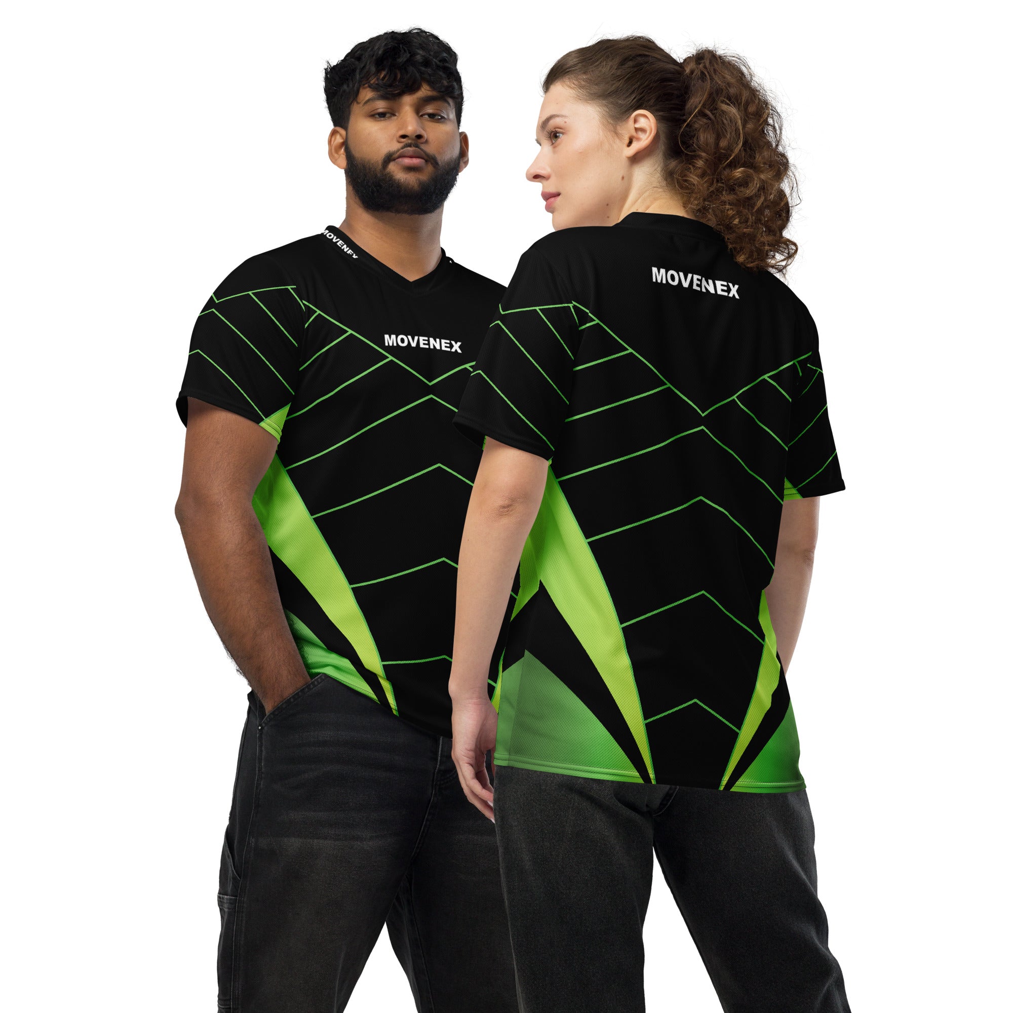 T-shirt maillot Movenex couleur noir et vert - Movenex