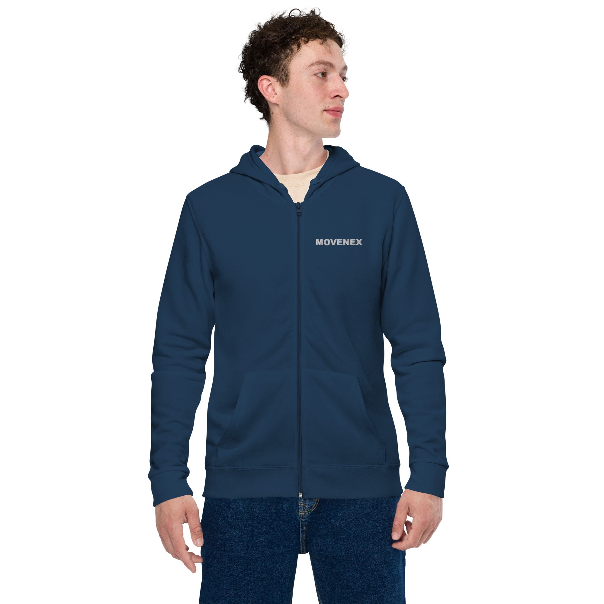 Sweat à capuche Movenex avec fermeture éclair couleur bleu marine - Movenex