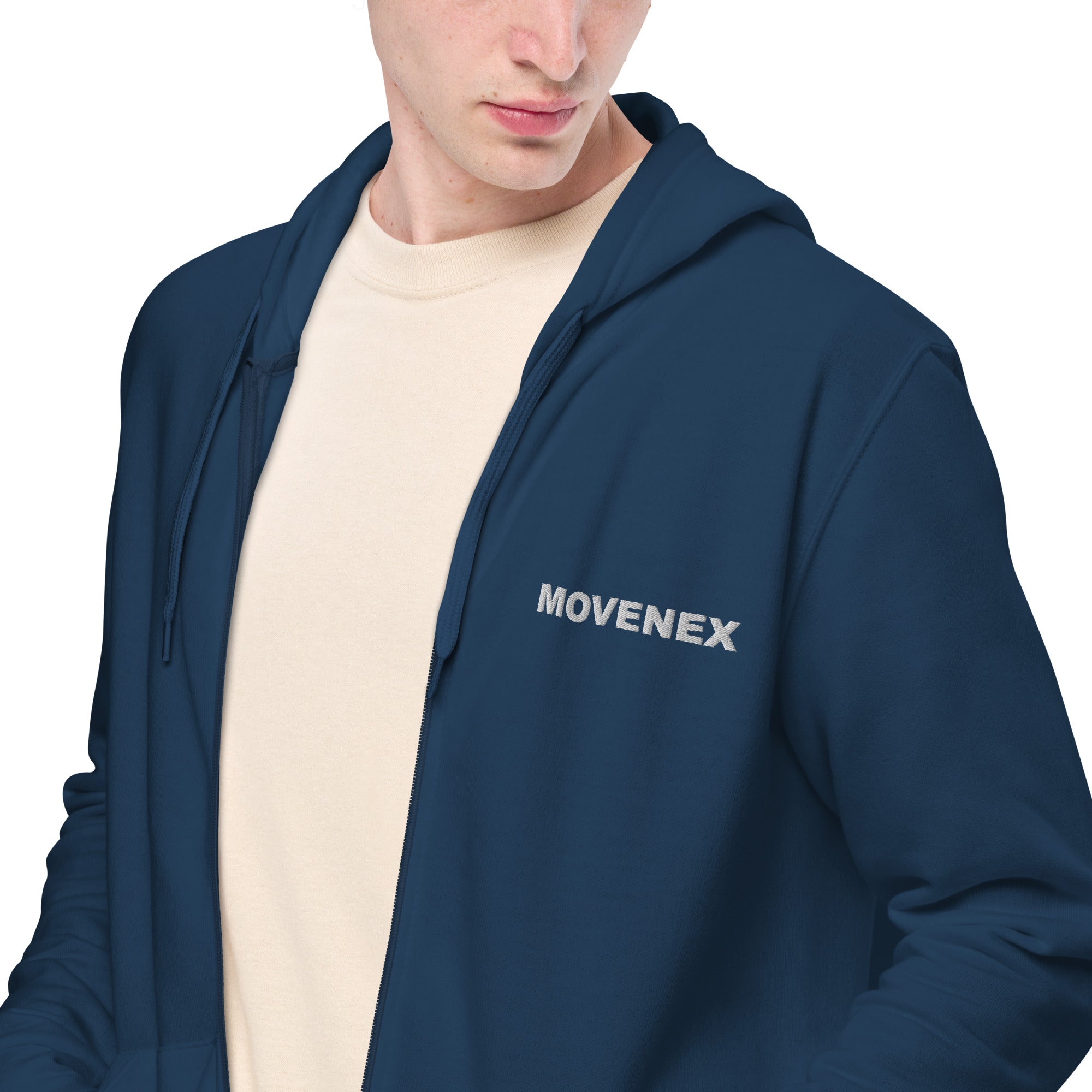 Sweat à capuche Movenex avec fermeture éclair couleur bleu marine - Movenex