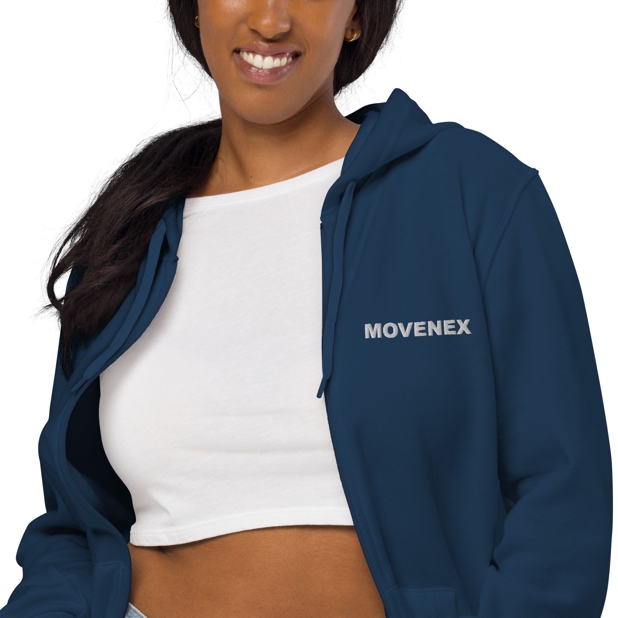 Sweat à capuche Movenex avec fermeture éclair couleur bleu marine - Movenex