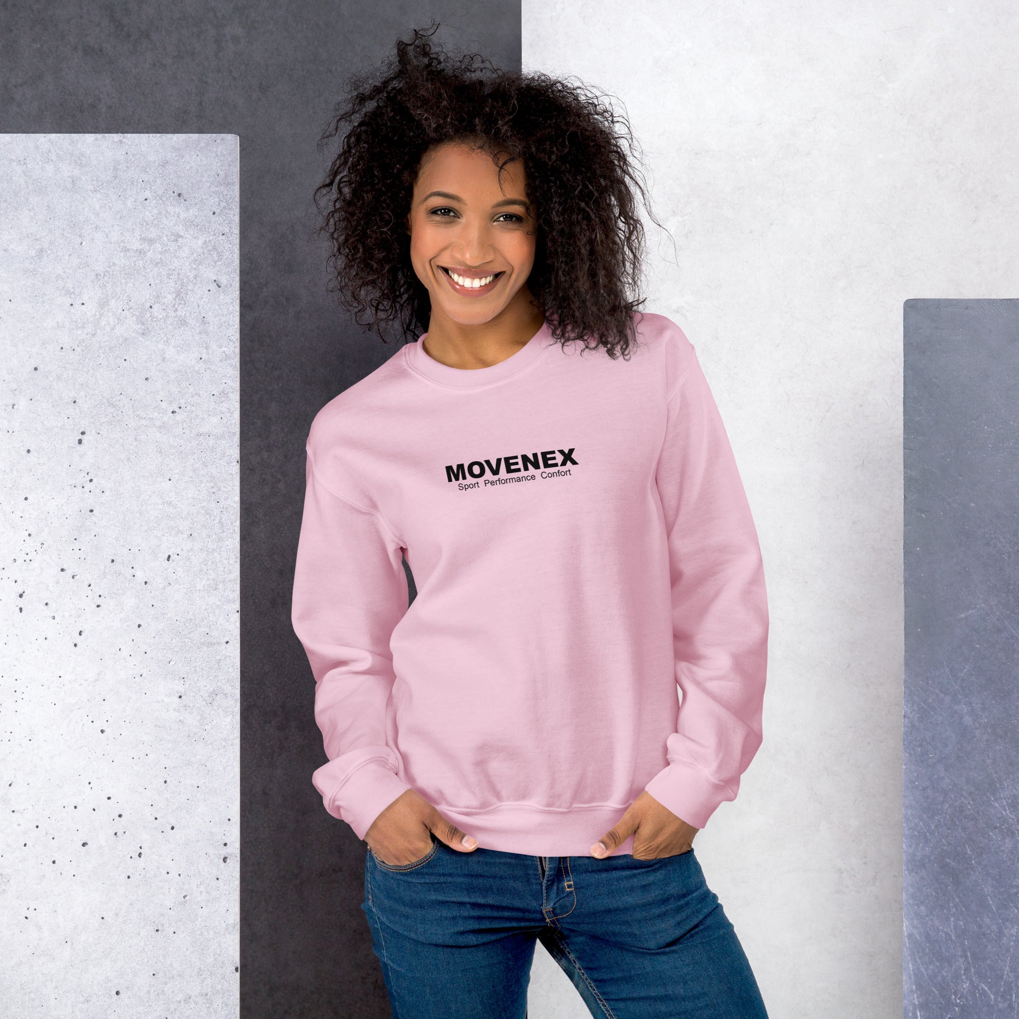 Sweat Movenex à col rond couleur rose - Movenex