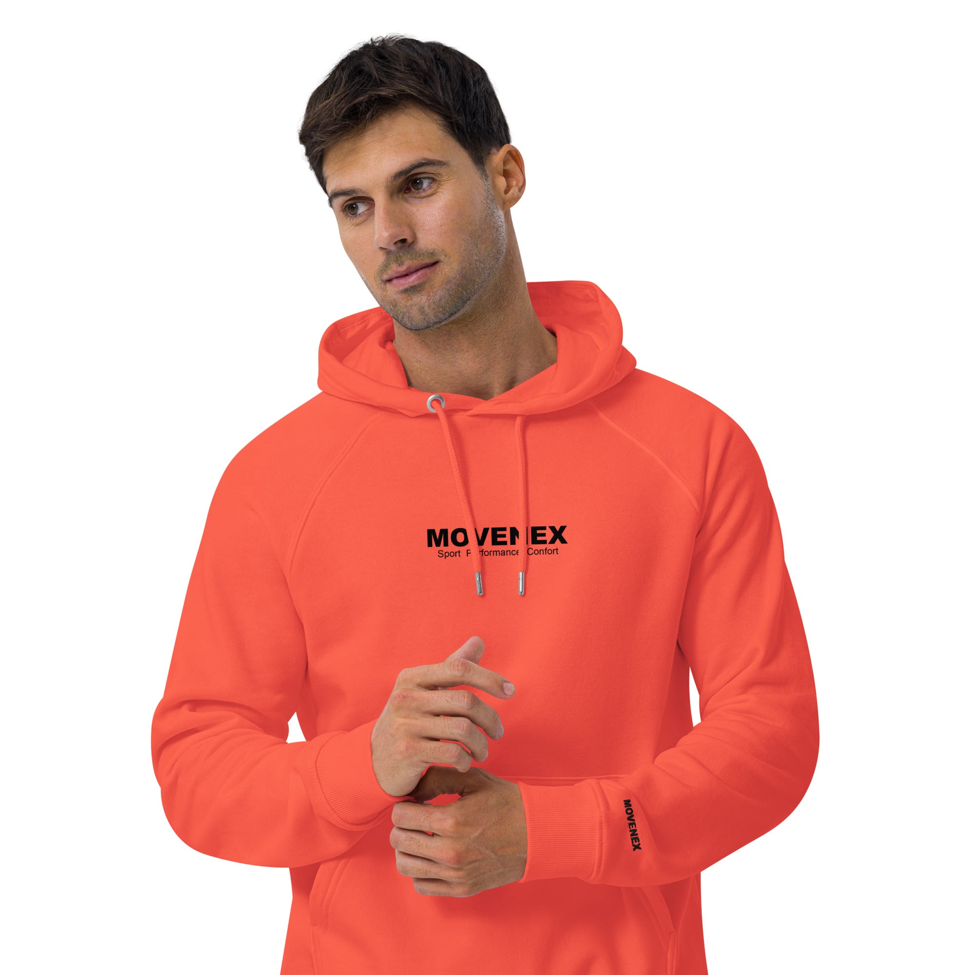 Sweat à capuche Movenex couleur orange - Movenex